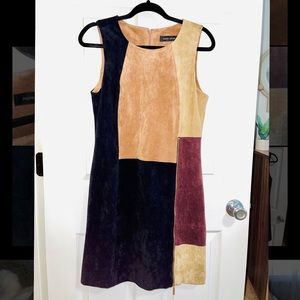 NWOT Ivanka Trump faux suede colorblock dress